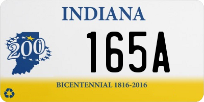 IN license plate 165A