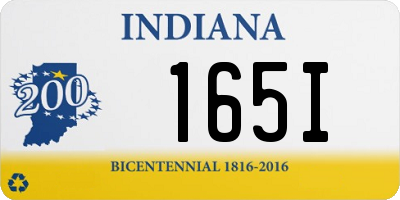 IN license plate 165I