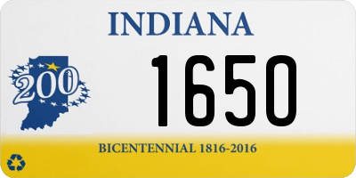 IN license plate 165O