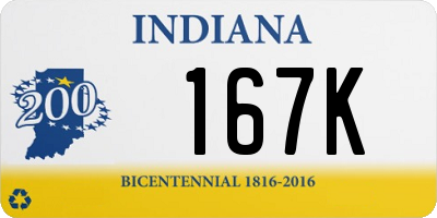 IN license plate 167K