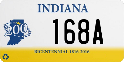 IN license plate 168A
