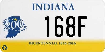 IN license plate 168F
