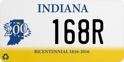 IN license plate 168R