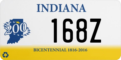 IN license plate 168Z