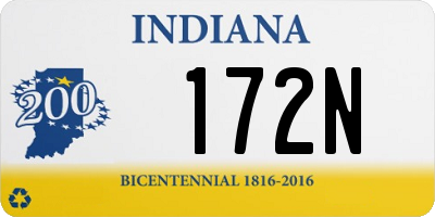 IN license plate 172N
