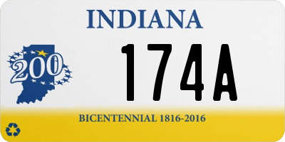 IN license plate 174A