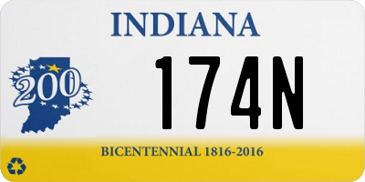 IN license plate 174N