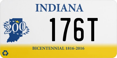 IN license plate 176T