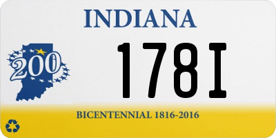 IN license plate 178I