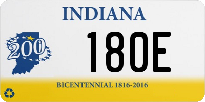 IN license plate 180E