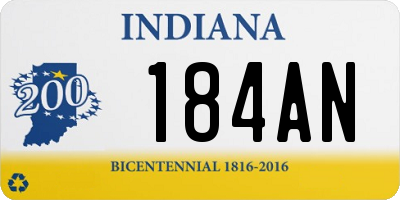 IN license plate 184AN