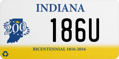 IN license plate 186U
