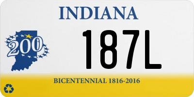 IN license plate 187L
