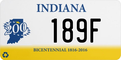 IN license plate 189F