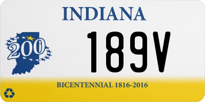 IN license plate 189V