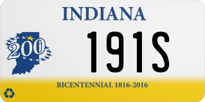IN license plate 191S