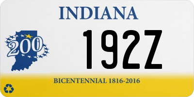 IN license plate 192Z