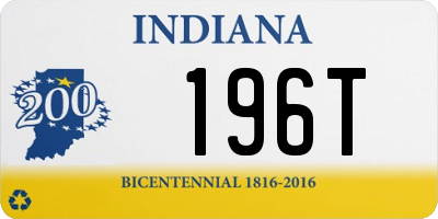 IN license plate 196T
