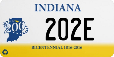 IN license plate 202E