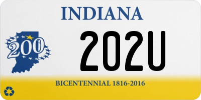 IN license plate 202U