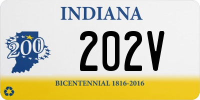 IN license plate 202V