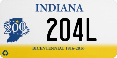 IN license plate 204L