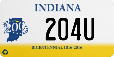 IN license plate 204U