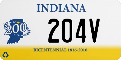 IN license plate 204V