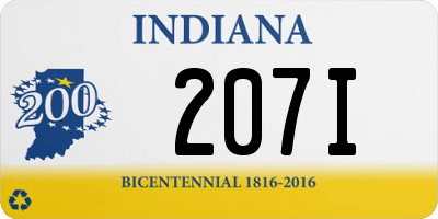 IN license plate 207I