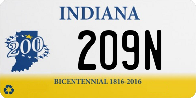 IN license plate 209N