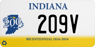 IN license plate 209V