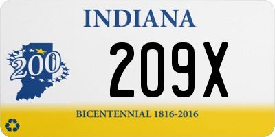 IN license plate 209X