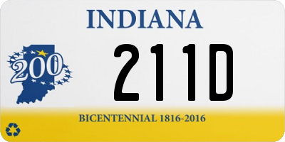 IN license plate 211D
