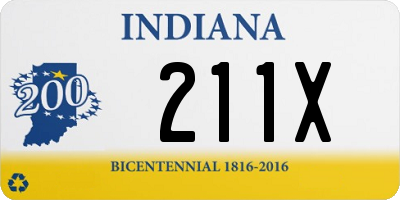 IN license plate 211X