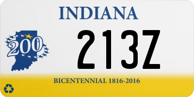 IN license plate 213Z