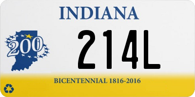 IN license plate 214L