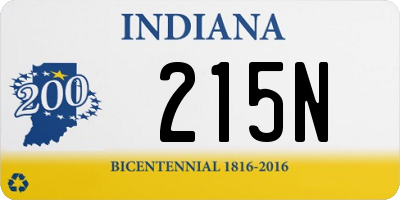 IN license plate 215N