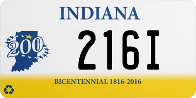 IN license plate 216I