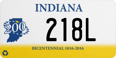 IN license plate 218L