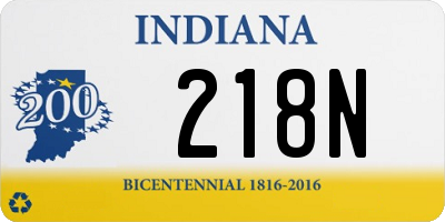 IN license plate 218N