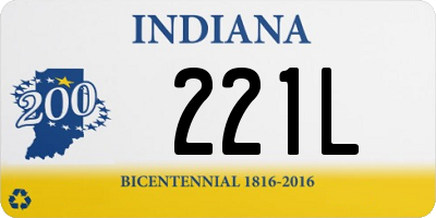 IN license plate 221L