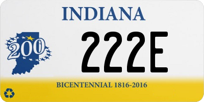 IN license plate 222E