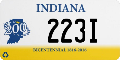 IN license plate 223I