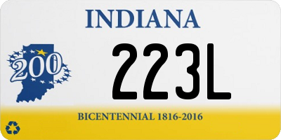 IN license plate 223L