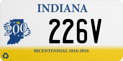 IN license plate 226V