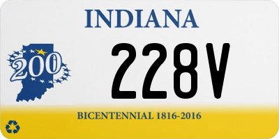 IN license plate 228V