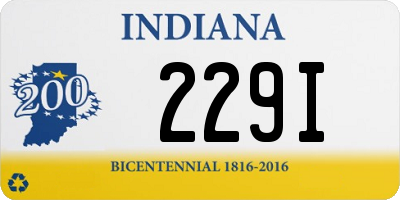 IN license plate 229I