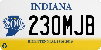 IN license plate 230MJB