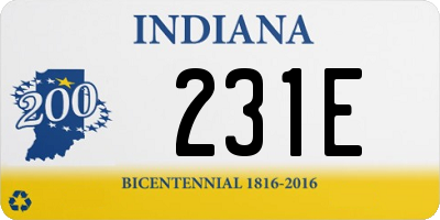 IN license plate 231E
