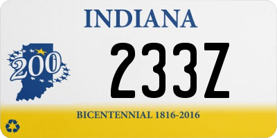 IN license plate 233Z